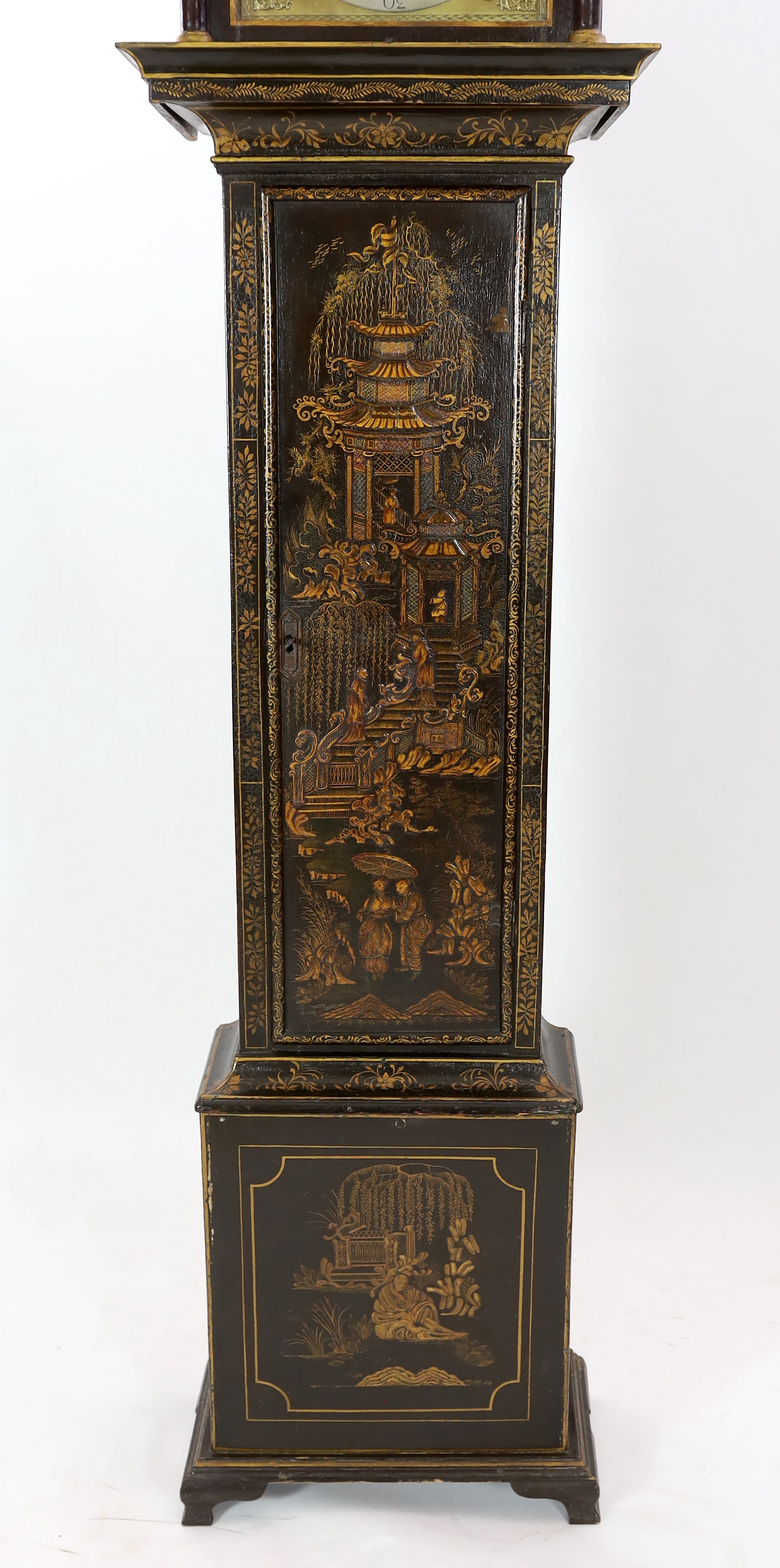Samuel Woodham of Richmond, a George III eight day longcase clock, 52cm wide, 27cm deep, 223cm high